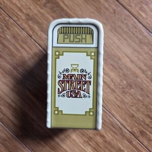 Disney Main Street U.S.A. Ceramic Salt Shaker Trash Can - Rare